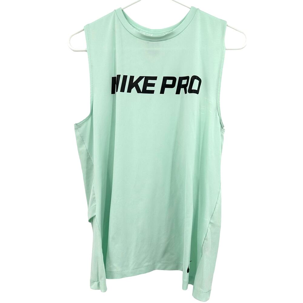 Nike Pro Size Large Tank Mint Green Dri Fit Sleeveless Athleisure Gym Running‎